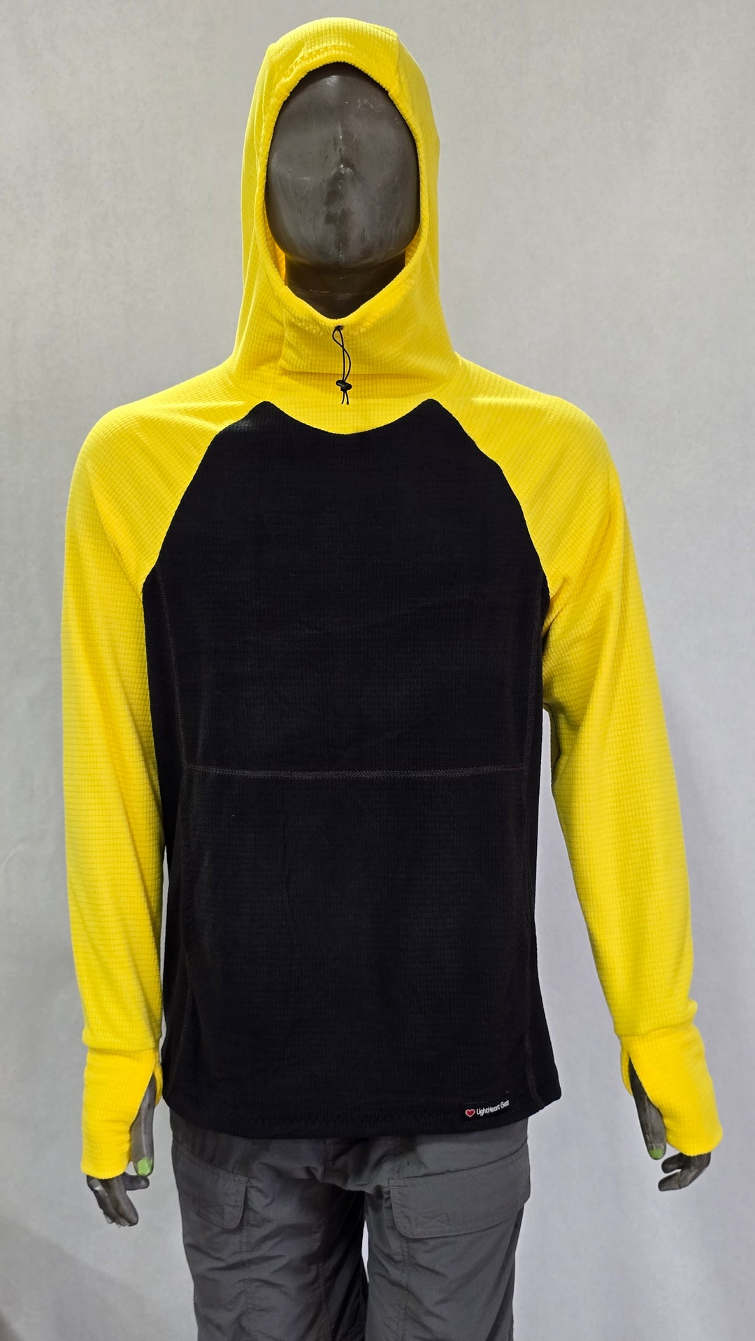 Men's Hoodie - Black w/ Yellow sleeves & hood