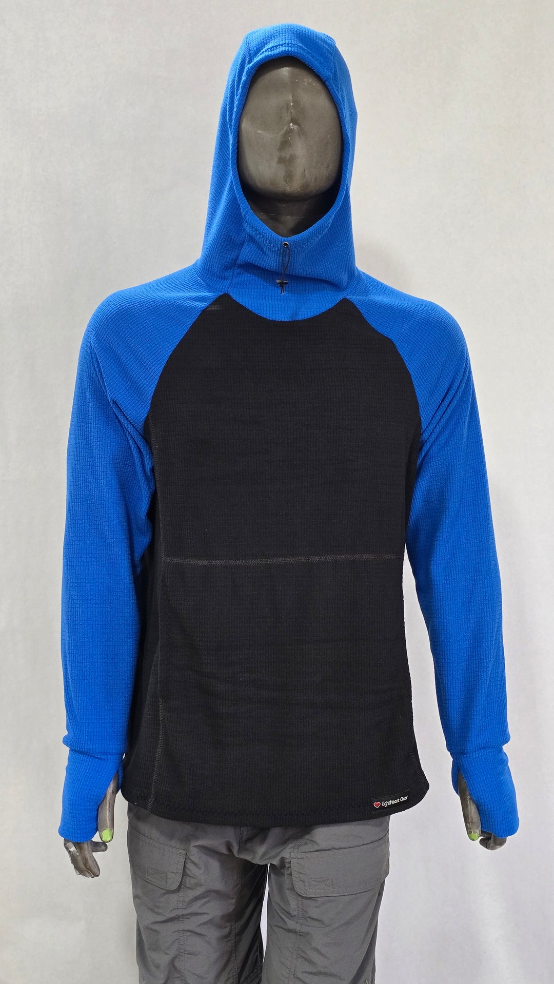 Women's Fleece Hoodie - Black w/ Blue sleeves & hood