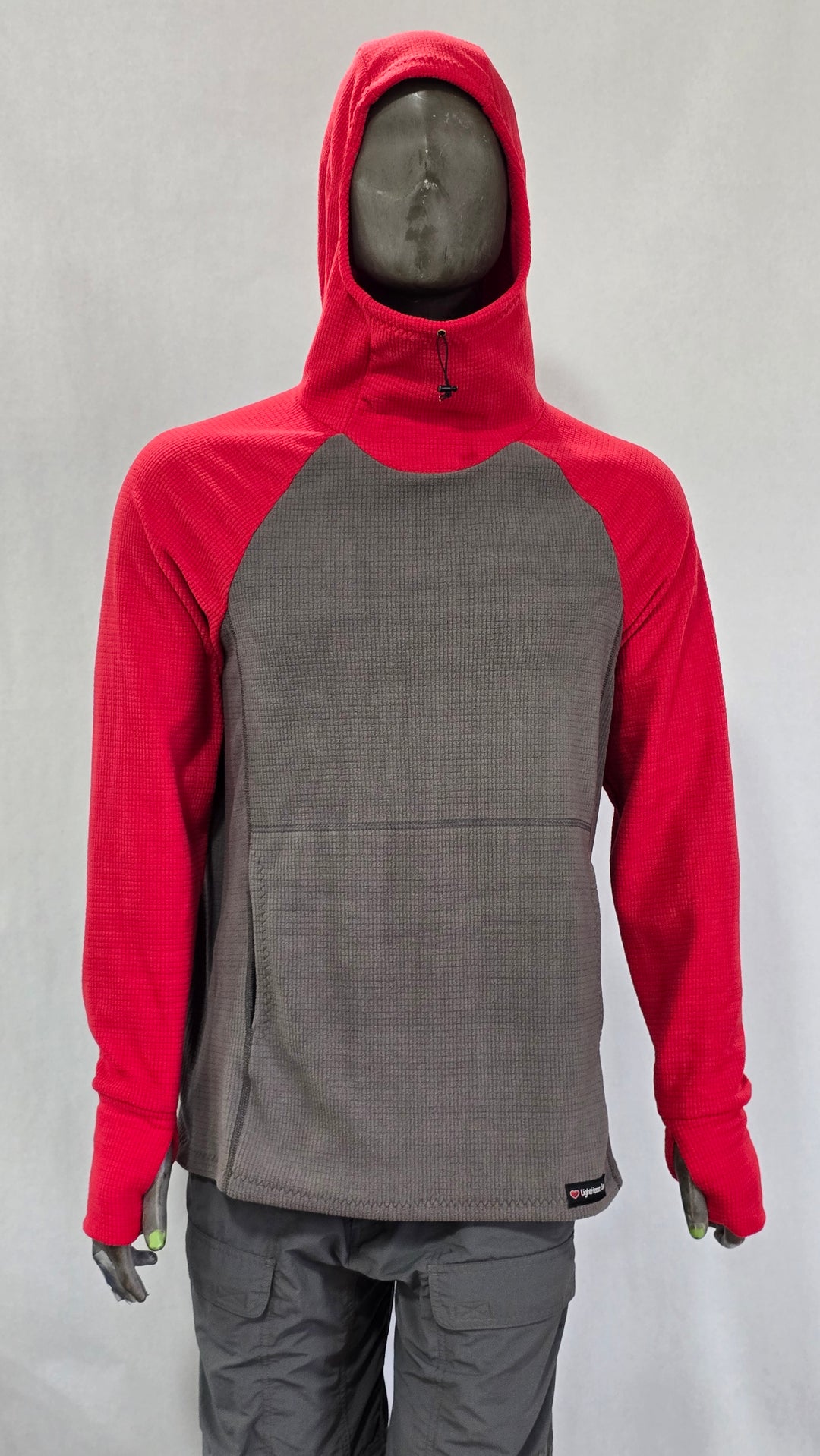 Men's Hoodie - Gray w/ Red sleeves & hood