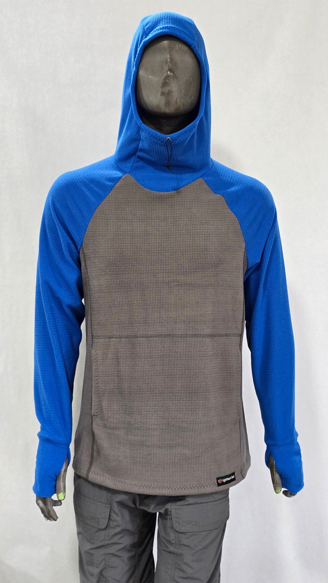 Women's Fleece Hoodie - Gray w/ Blue sleeves and hood