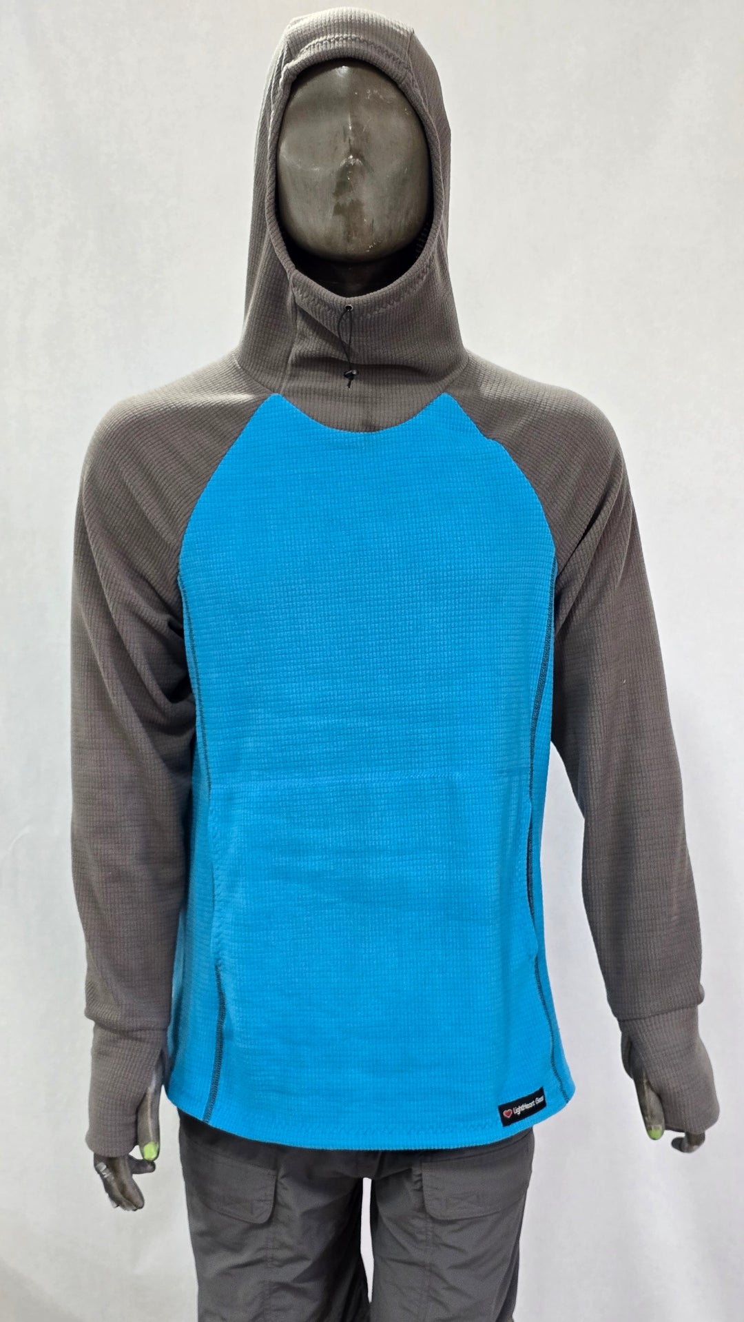 Men's Hoodie - Sky Blue w/ Gray sleeves & hood