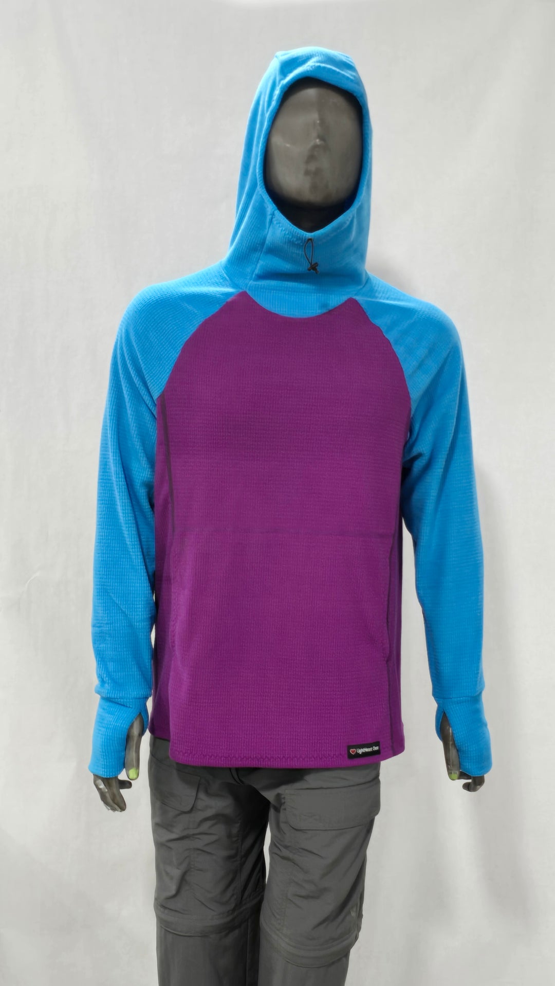 Men's Hoodie - Violet w/ Sky Blue sleeves & hood