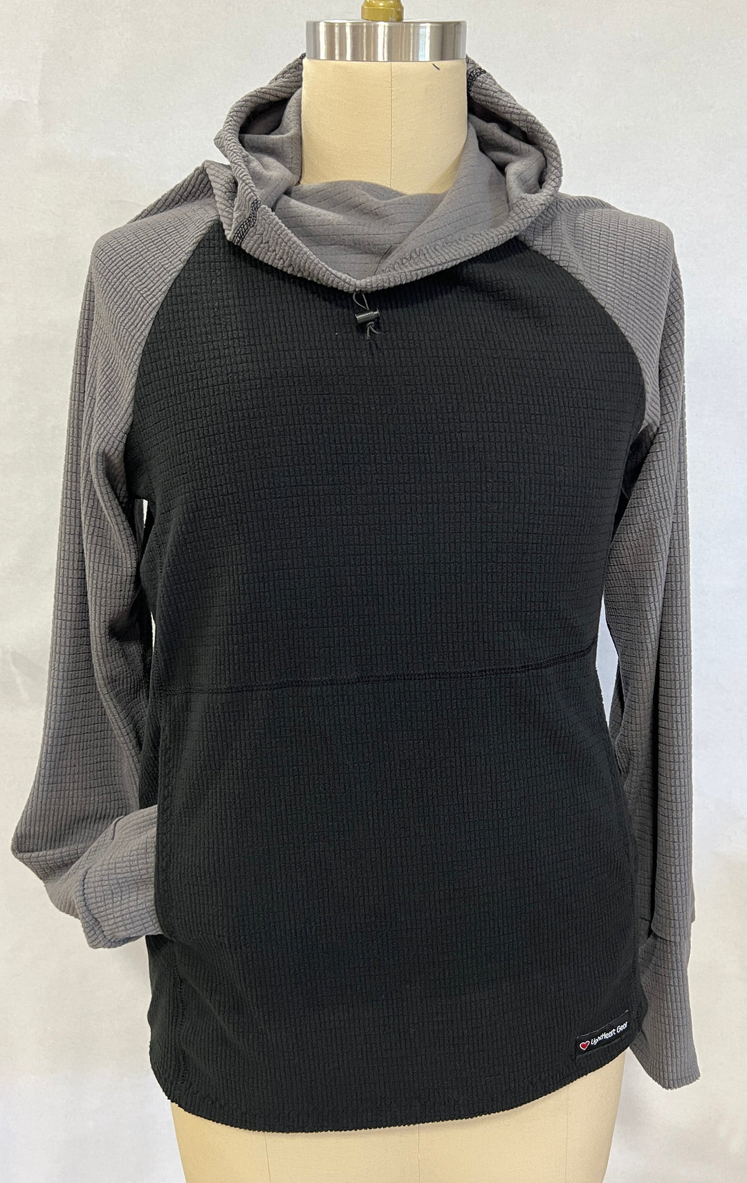 Women's Fleece Hoodie - Black w/ Gray sleeves & hood
