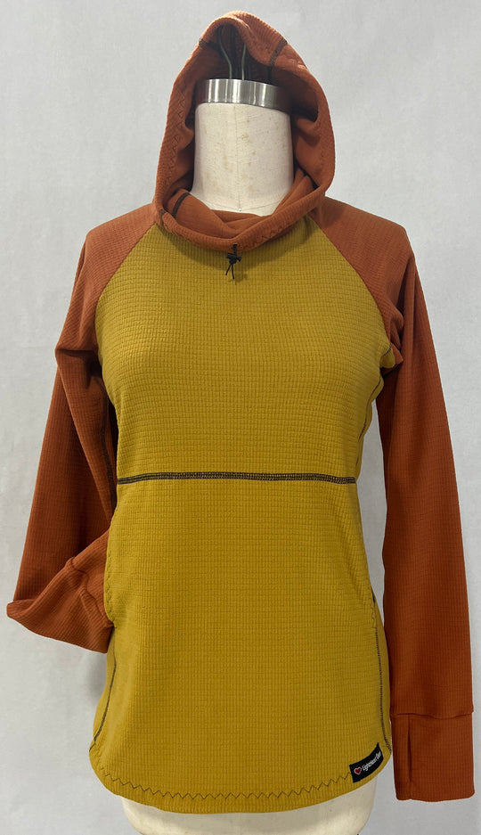 Men's Hoodie - Mustard  w/ Terracotta sleeves & hood