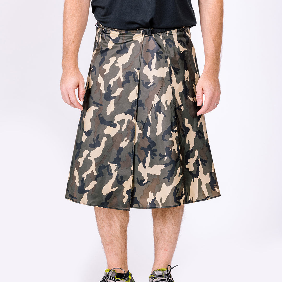 Camo ultralight waterproof rain kilt.